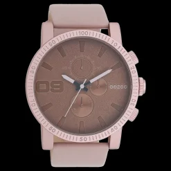 Oud roze OOZOO horloge met leren band - C11218