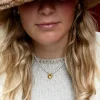 parel ketting met hart en zwart strass steentje