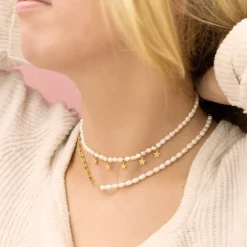 parel ketting met sterretjes