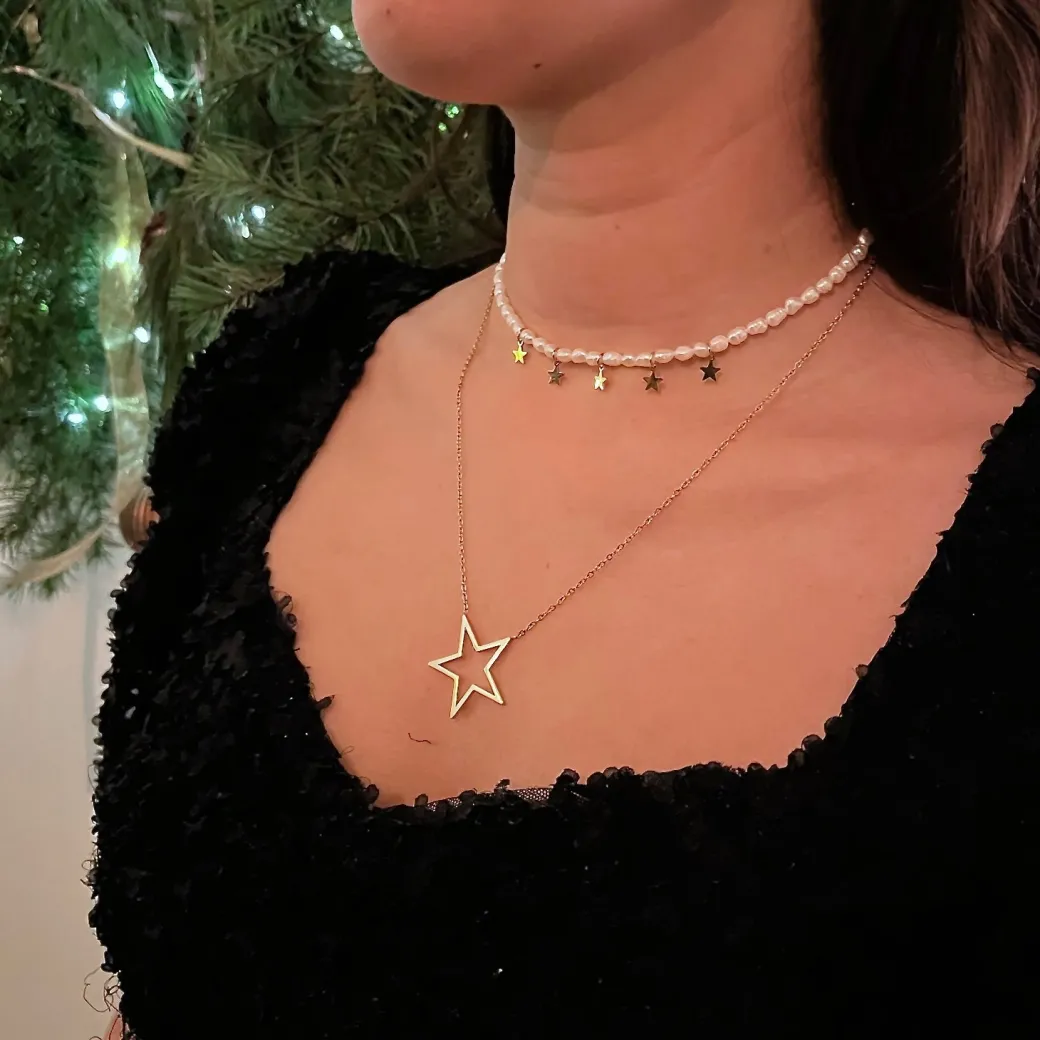 parel ketting met sterretjes