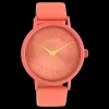 Perzik roze OOZOO horloge met leren band - C10580