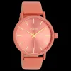 Perzik roze OOZOO horloge met leren band - C11194