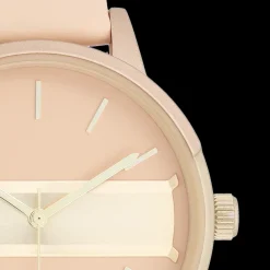 Perzik roze/goudkleurige OOZOO horloge met perzik roze leren band - C11151