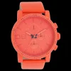Rood/oranje OOZOO horloge met leren band - C11219