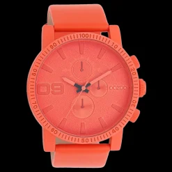 Rood/oranje OOZOO horloge met leren band - C11219