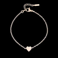 Rosé goud kleurige armband + ketting set met een hart
