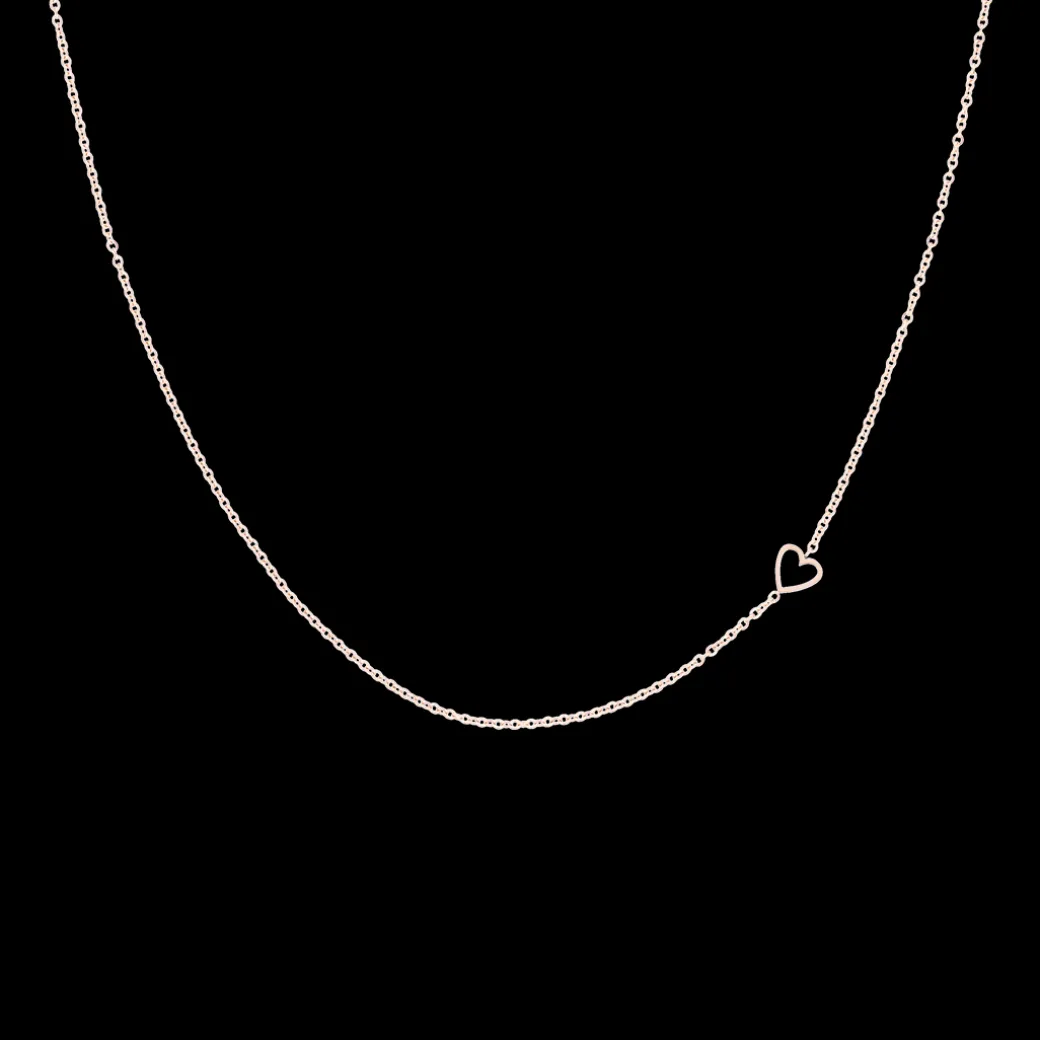 Rosé goud kleurige armband + ketting set met een hart