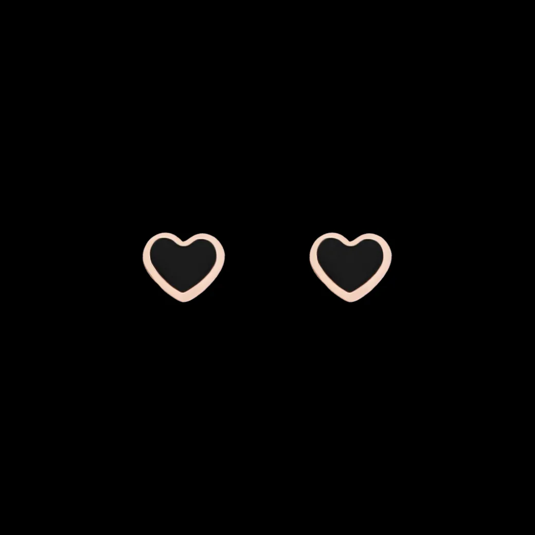 Rosé goud kleurige armband + oorbellen + ketting set met een hart