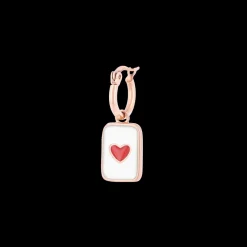 Rosé goud kleurige oorbel + ketting set met L-O-V-E & een hart