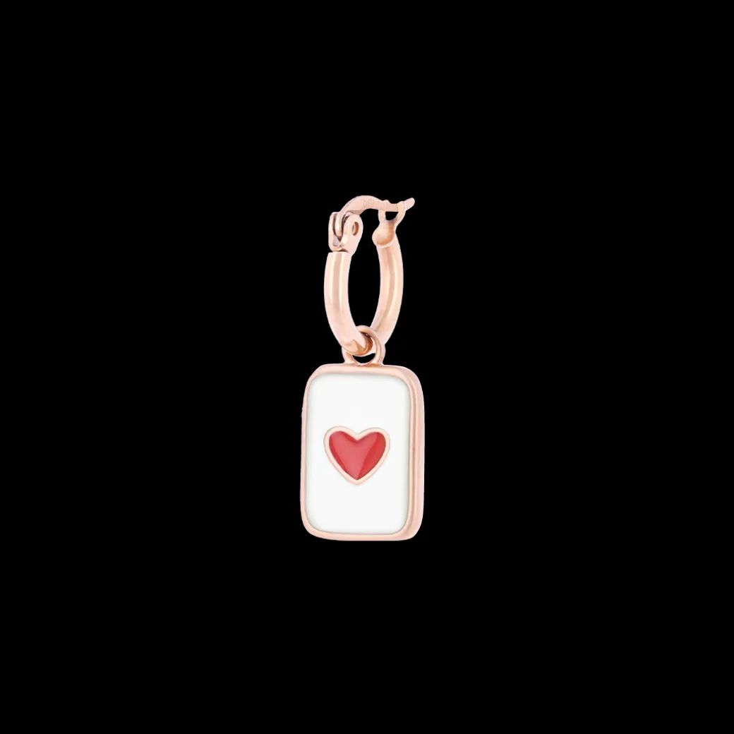 Rosé goud kleurige oorbel + ketting set met L-O-V-E & een hart