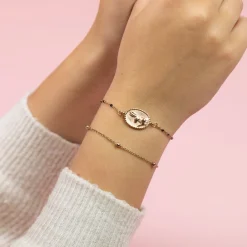 Rosé goudkleurige armband met haas