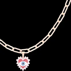 Rosé goudkleurige ketting met boze oog bedeltje