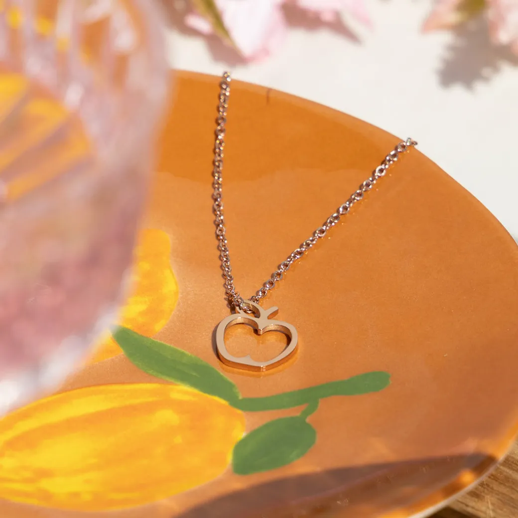Rosé goudkleurige ketting met een appel