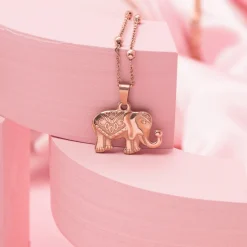 Rosé goudkleurige ketting met olifant bedeltje