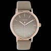 Rosé goudkleurige OOZOO horloge met taupe leren band - C10937