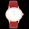 Rosé goudkleurige OOZOO horloge met rode leren band - C11053