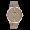 Rosé goudkleurige OOZOO horloge met taupe rubber band - C20170