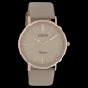 Rosé goudkleurige OOZOO horloge met taupe leren band - C20167
