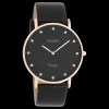 Rosé goudkleurige OOZOO horloge met zwarte leren band - C20249