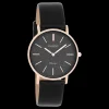 Rosé goudkleurige OOZOO horloge met zwarte leren band - C20209