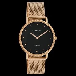 Rosé goudkleurige OOZOO horloge met metalen mesh armband - C20056