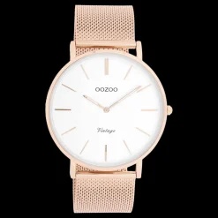 Rosé goudkleurige OOZOO horloge met metalen mesh armband - C9916