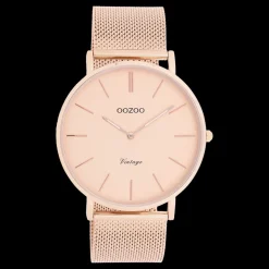 Rosé goudkleurige OOZOO horloge met metalen mesh armband - C9920