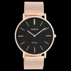 Rosé goudkleurige OOZOO horloge met metalen mesh armband - C9924