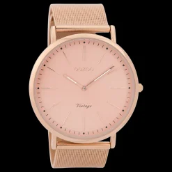 Rosé goudkleurige OOZOO horloge met metalen mesh armband - C9357