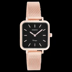 Rosé goudkleurige OOZOO horloge met metalen mesh armband - C10972