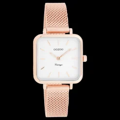 Rosé goudkleurige OOZOO horloge met metalen mesh armband - C10971
