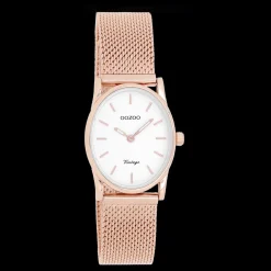 Rosé goudkleurige OOZOO horloge met metalen mesh armband - C10969