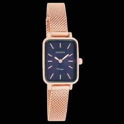 Rosé goudkleurige OOZOO horloge met metalen mesh armband - C10976