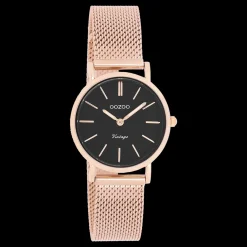 Rosé goudkleurige OOZOO horloge met metalen mesh armband - C20234