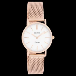 Rosé goudkleurige OOZOO horloge met metalen mesh armband - C20233