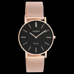 Rosé goudkleurige OOZOO horloge met metalen mesh armband - C9926