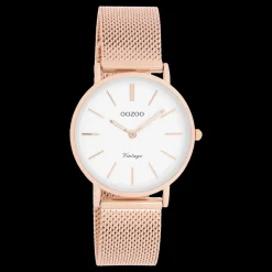 Rosé goudkleurige OOZOO horloge met metalen mesh armband - C9919