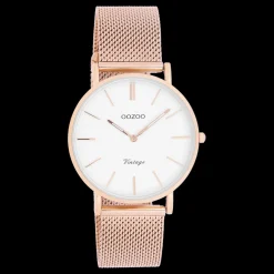 Rosé goudkleurige OOZOO horloge met metalen mesh armband - C9918