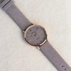 Rosé goudkleurige OOZOO horloge met taupe leren band - C20162