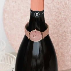 Rosé goudkleurige OOZOO horloge met oud roze leren band - C20201