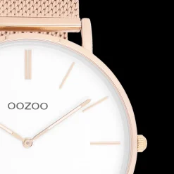 Rosé goudkleurige OOZOO horloge met metalen mesh armband - C9916