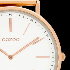 Rosé goudkleurige OOZOO horloge met metalen mesh armband - C8177