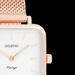 Rosé goudkleurige OOZOO horloge met metalen mesh armband - C10971