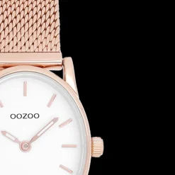 Rosé goudkleurige OOZOO horloge met metalen mesh armband - C10969