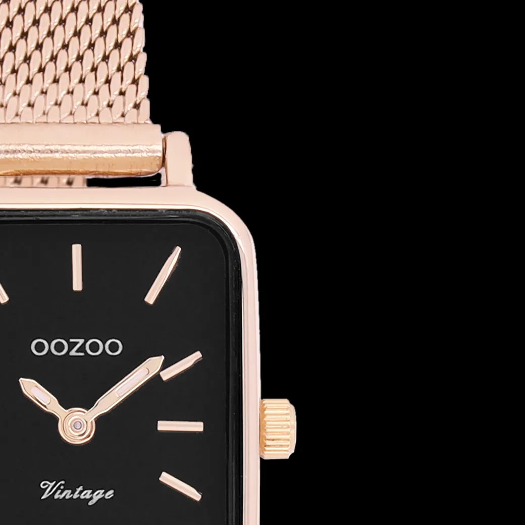 Rosé goudkleurige OOZOO horloge met metalen mesh armband - C20270