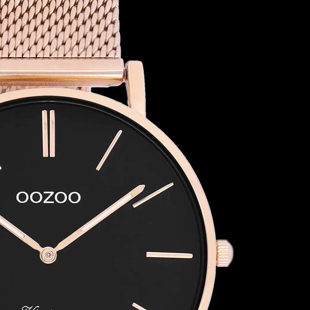 Rosé goudkleurige OOZOO horloge met metalen mesh armband - C9926