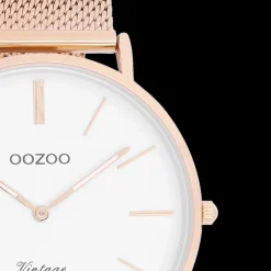 Rosé goudkleurige OOZOO horloge met metalen mesh armband - C9917