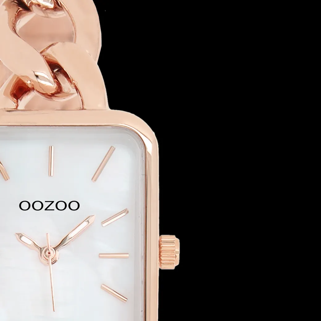 Rosé goudkleurige OOZOO horloge met schakelarmband - C11134
