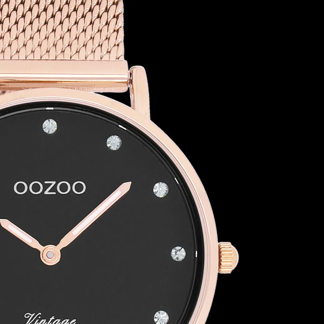 Rosé goudkleurige OOZOO horloge met metalen mesh armband - C20244