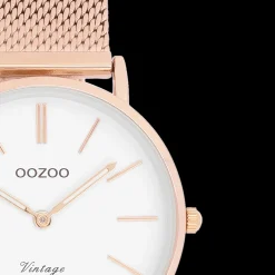Rosé goudkleurige OOZOO horloge met metalen mesh armband - C9919